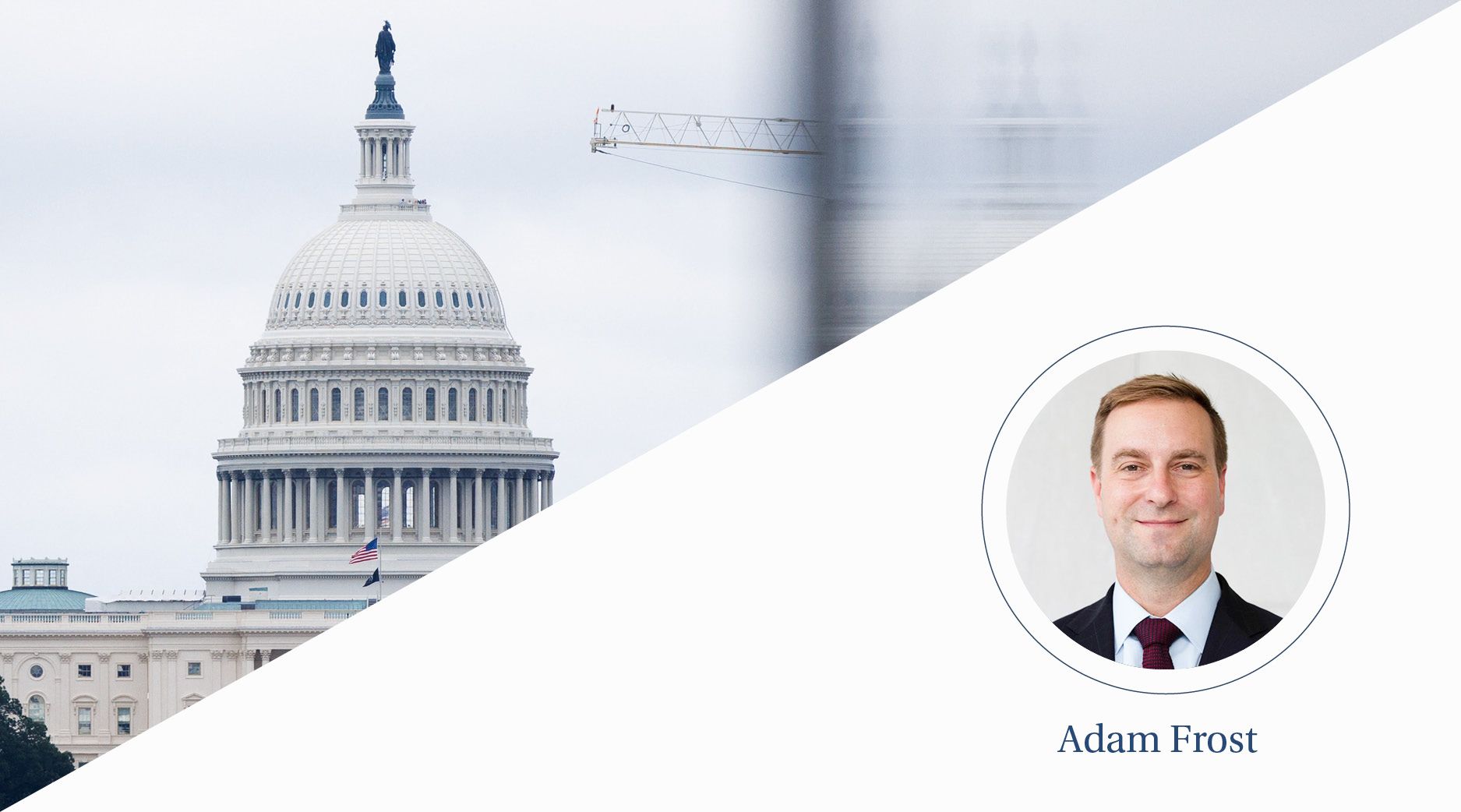 A view of the U.S. Capitol building dome on a cloudy day.