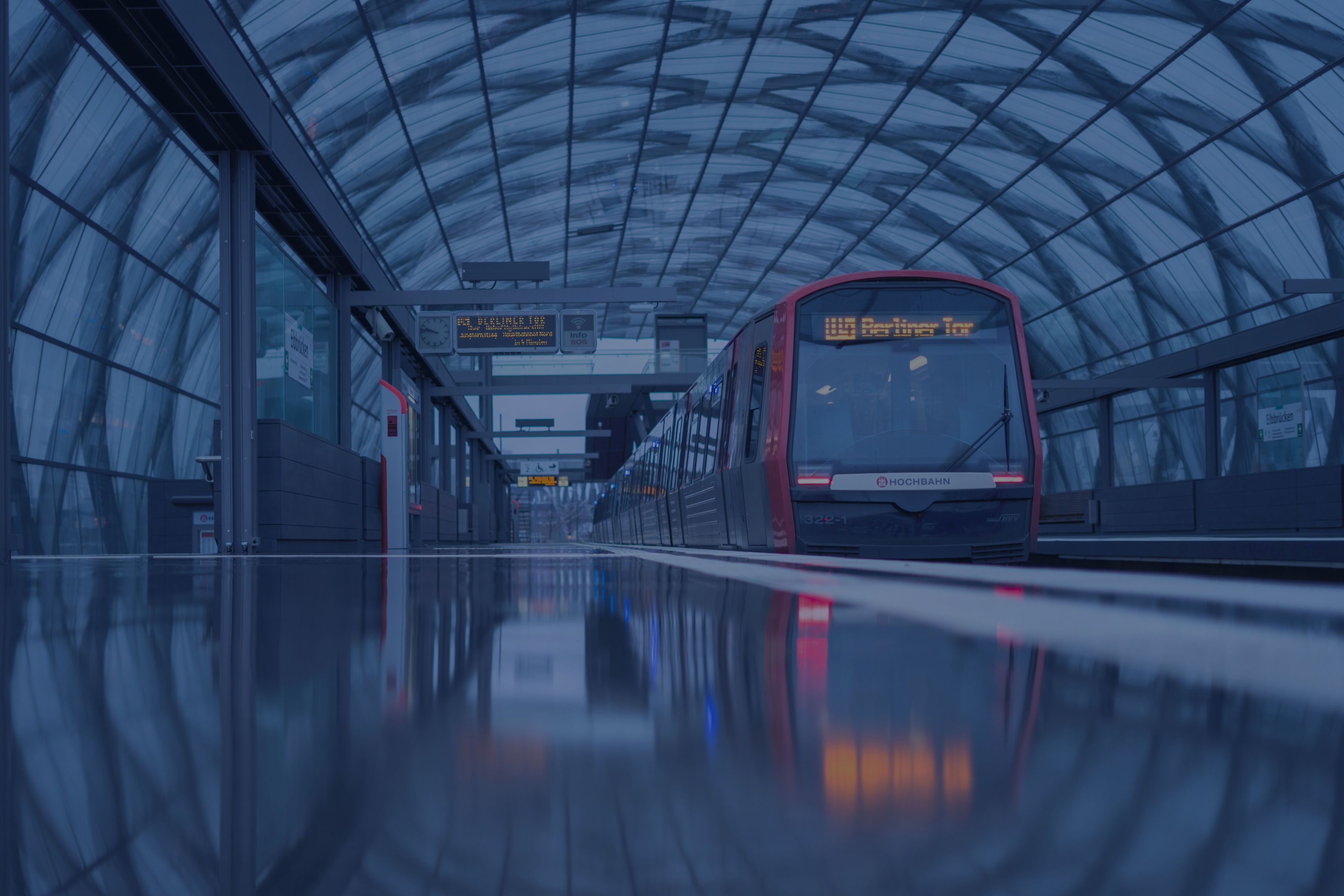 A train arrives in Berliner Tor station in Hamburg, Germany.  | Photo by Jonas on Unsplash