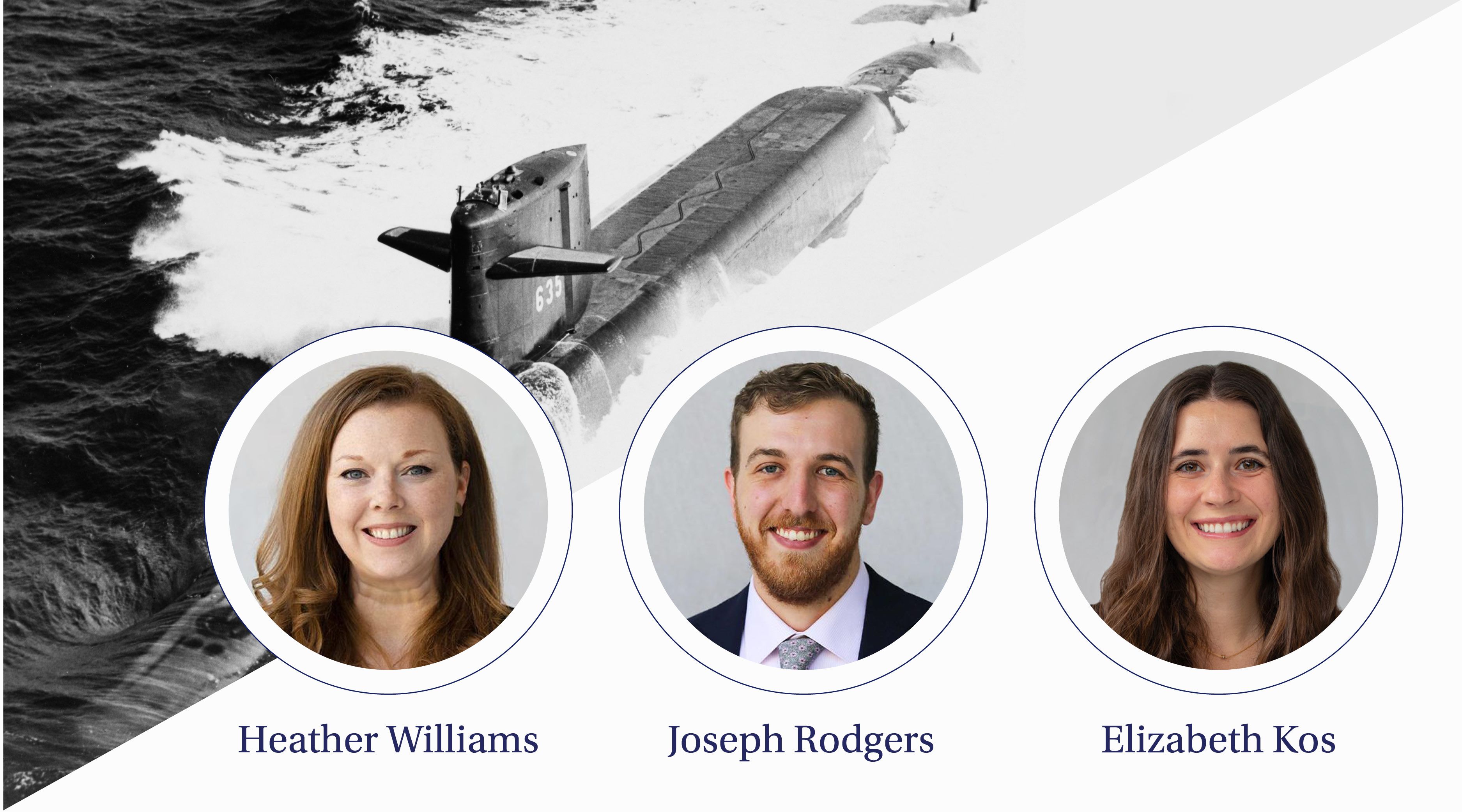 A submarine cuts a path through ocean waters.