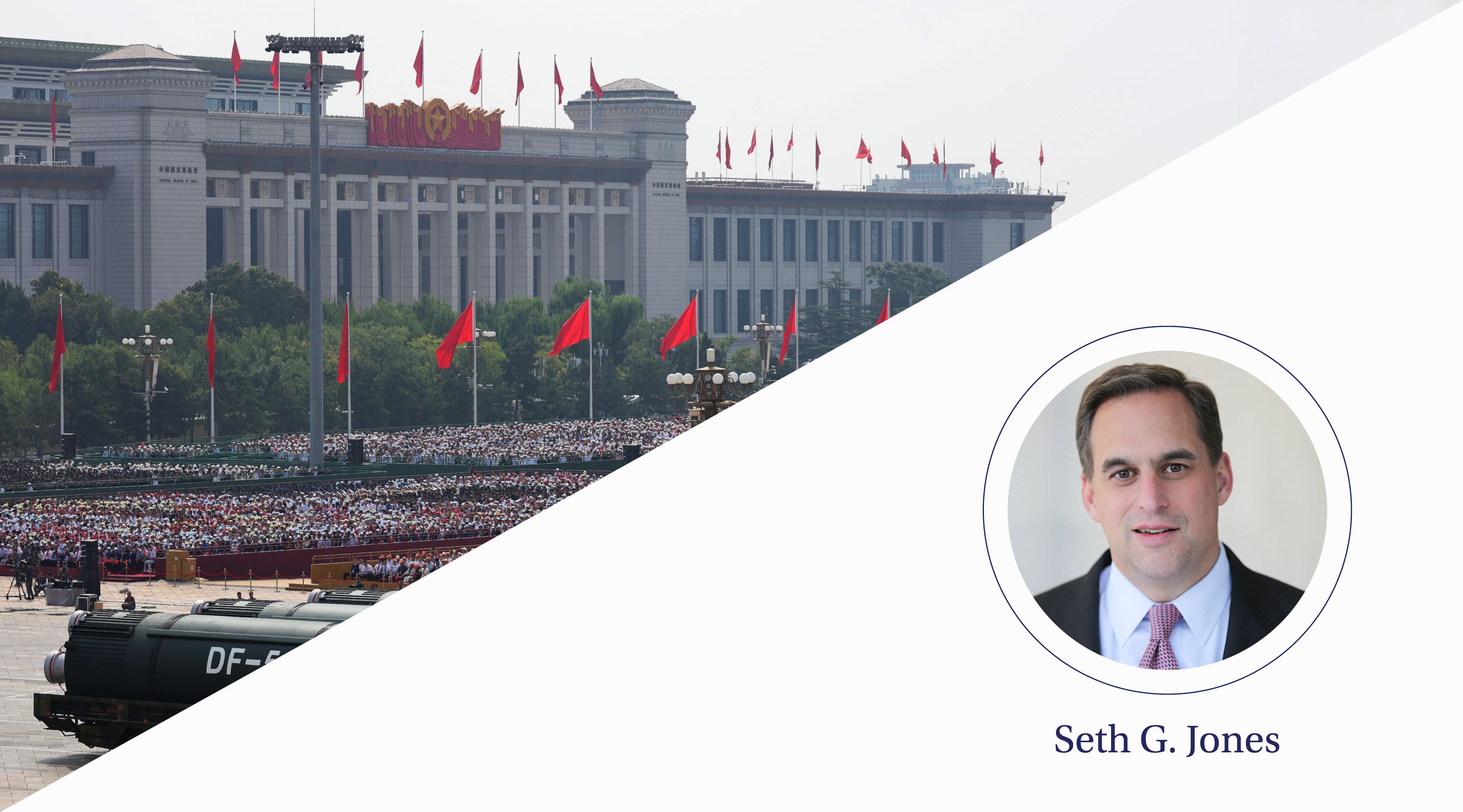China's liquid-fueled intercontinental strategic nuclear missiles DongFeng-5C pass through Tian'anmen Square during the V-Day military parade on September 3, 2025 in Beijing, China.
